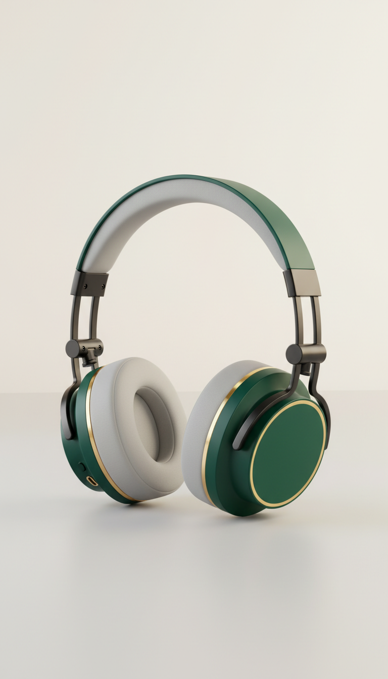 Wireless headphones in emerald finish
