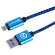 Amplify Linked Series Micro USB Braided Cable - 2m - Black/Blue