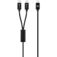 Amplify Linked Series USB-C to 2x USB-C Braided Cable 1.2m - Black