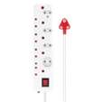 Ellies 8-Way Surge Multiplug 0.5m - WT