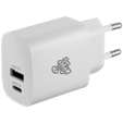 Pro Bass Rapidcharge Series 20w+18w Dual USB and Type-C Wall Charger - White