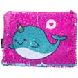 Quest Sequin Narwhale Pencil Case. Pink