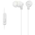 Sony MDR-EX15AP (White) InEar Earphone with Mic for iPhone - Android - Blackberry