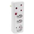 Switched 4-Way Medium Surge Adaptor with Schuko - White