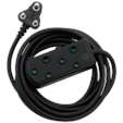 Switched Light Duty Side by Side (SBS) Extension Leads 5m - BK