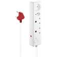 Switched 4-Way Medium Surge-Protected Multiplug 0.5m Cord - White