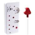 Switched 4-Way with 1x Type-C + 1x USB 2.4a Socket Medium Surge-Protected 0.5m