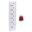 Switched 12-Way High Surge Multiplug 0.5m - White