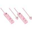 2x 3 Way Surge  Multiplug with Dual  USBs   Pink-0.5M