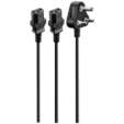 Volkano Presto Series Double 3 Pin IEC Power Cable 1.8m 10a - Black