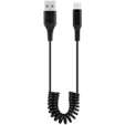 Volkano Helix Series Coiled 1m Charging Cable USB-A To USB-C 60W - Black