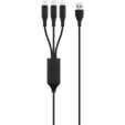 Volkao Nova Series USB A to 2 USb C and lightning cable 100W 1.2m TPE-Black