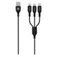 Volkano On-The-Go 3-in-1 1m Braided Cable - Black