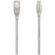 Volkano Iron Series Round Metallic Spring Micro USB Cable 1.2m - Silver