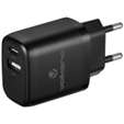 Volkano Cupla Series 5v/2.4a 12w Dual USB-A & USB-C Wall Charger - Black