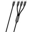 Volkano Weave Series 65w 3-in-1 Charge Cable - Black