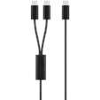 Volkano Weave Series USB C to 2 USB C 100W 1.5m