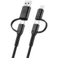 Volkano Weave Series 4-in-1 Charge & Data Cable 60w - 1.2m/4ft
