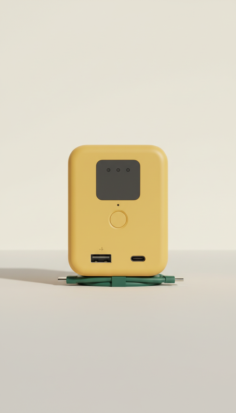 Portable charger in golden pop color
